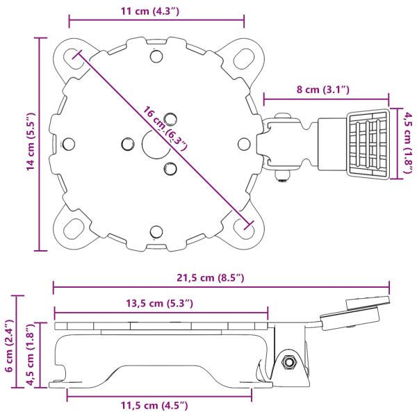 Основа за чадър Сребрист 23 x 14 x 6 см