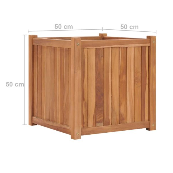 Повдигната леха, 50x50x50 см, тиково дърво масив