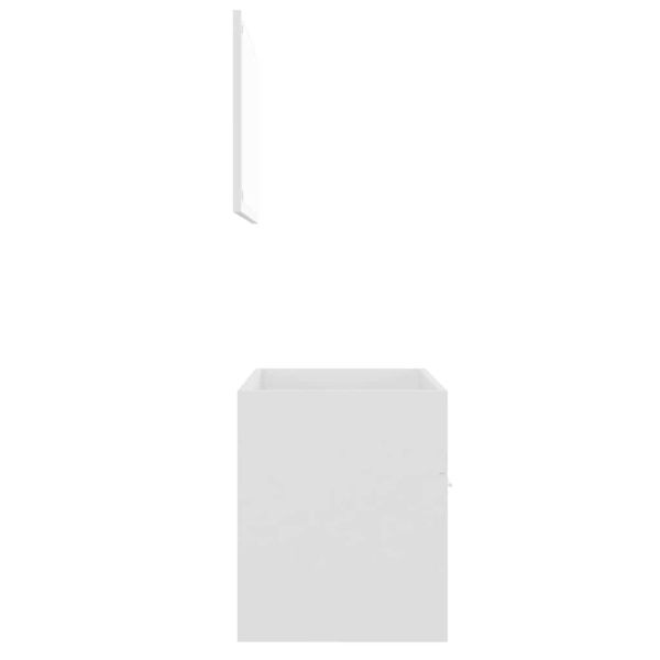 Комплект мебели за баня, бял, инженерно дърво