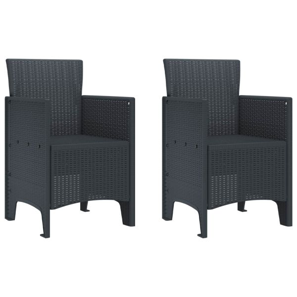 Градински стол 2 pcs Антрацит 53 x 49 x 85 см Полипропилен