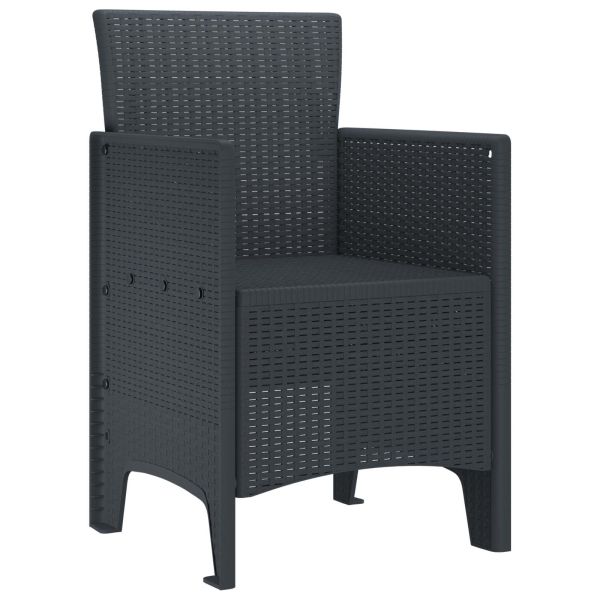 Градински стол 2 pcs Антрацит 53 x 49 x 85 см Полипропилен