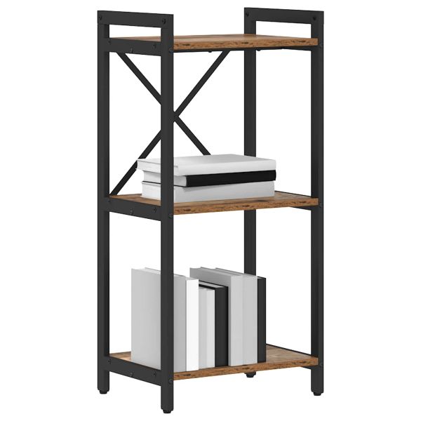 Рафт за книги 40 x 30 x 85 см Инженерна дървесина Старо дърво
