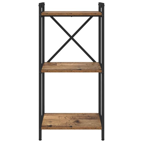 Рафт за книги 40 x 30 x 85 см Инженерна дървесина Старо дърво