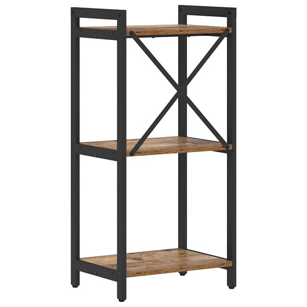 Рафт за книги 40 x 30 x 85 см Инженерна дървесина Старо дърво
