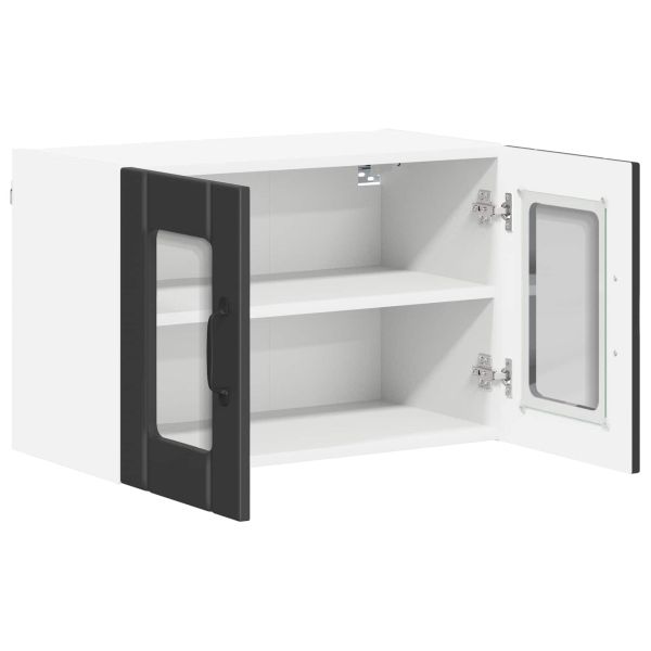 Стенен стъклен шкаф LUCCA 2 pcs Черно 60 x 31 x 40 см