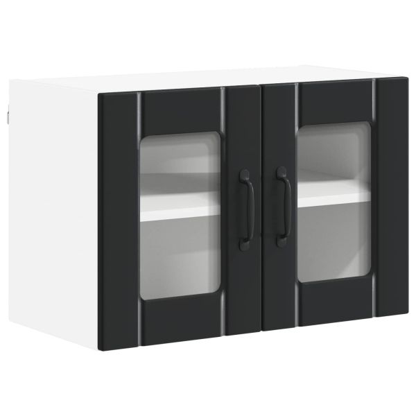 Стенен стъклен шкаф LUCCA 2 pcs Черно 60 x 31 x 40 см
