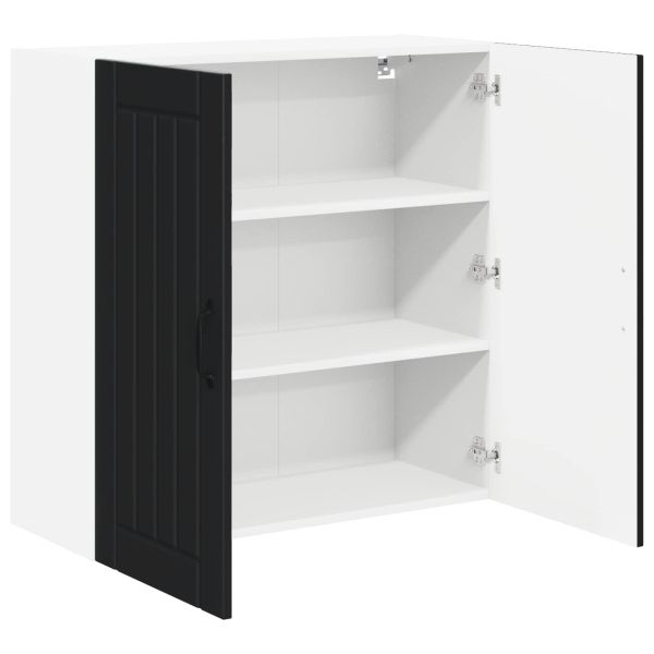Стенен шкаф LUCCA Черно 80 x 31 x 80 см Инженерна дървесина
