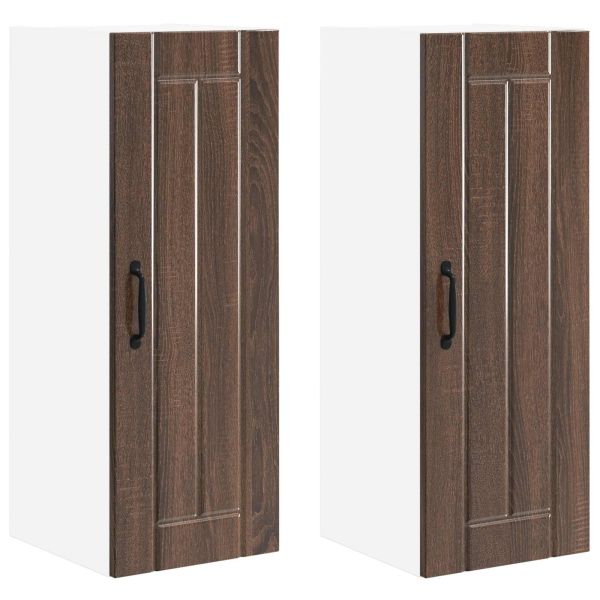 Стенен шкаф LUCCA 2 pcs Кафяв дъб 30 x 31 x 80 см