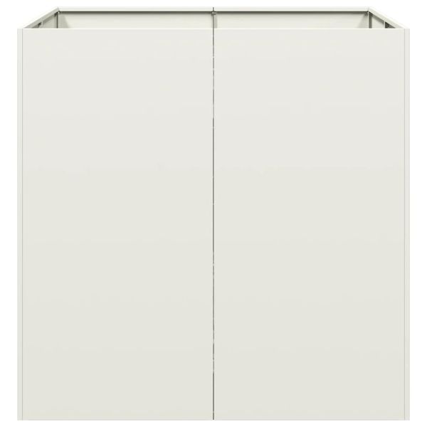 Кашпа, бяла, 80x80x80 см, стомана