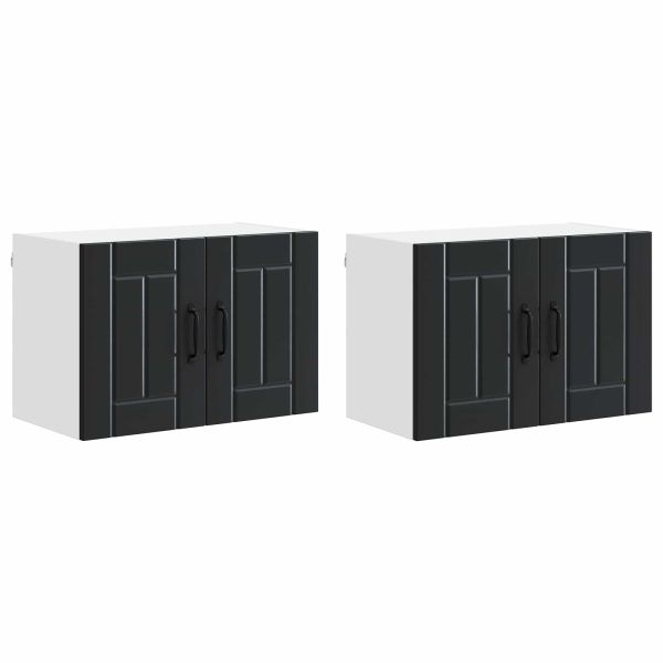 Стенен шкаф Lucca 2 pcs Черно 60 x 31 x 40 см