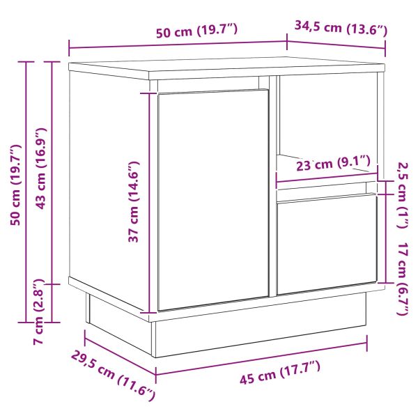 Нощен шкаф 2 бр. Димян дъб 50 x 34,5 x 50 см.