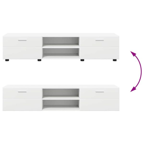 Комплект ТВ шкаф с чекмедже с рафт FLORIN Бяло Инженерно дърво
