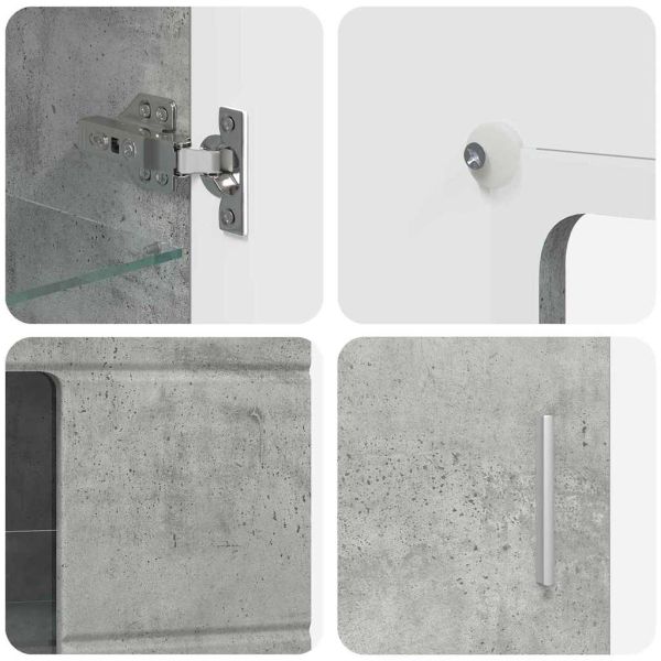 Комплект ТВ шкаф с рафт FLORIN Циментено сиво Инженерно дърво