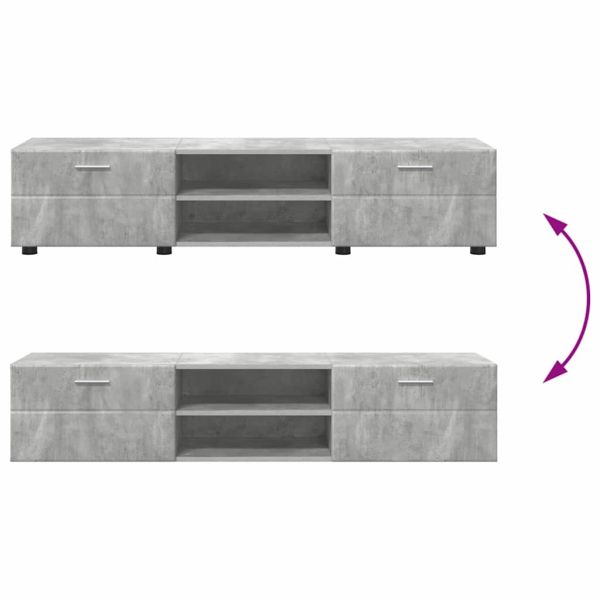 Комплект ТВ шкаф с рафт FLORIN Циментено сиво Инженерно дърво