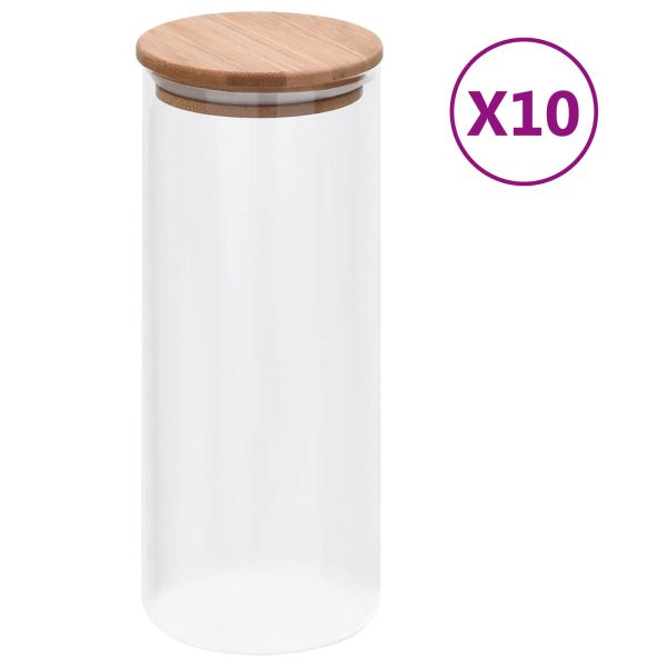 Стъклен буркан 10 pcs Прозрачен 8,5 x 8,5 x 21,5 см Стъкло