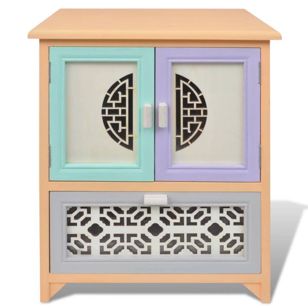 Страничен шкаф Многоцветен 46 x 34 x 55.5 см Дърво от пауловния