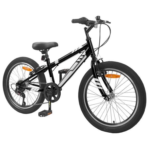 Планински Велосипед 20 инча 6-Speed за 5-8 години Черно