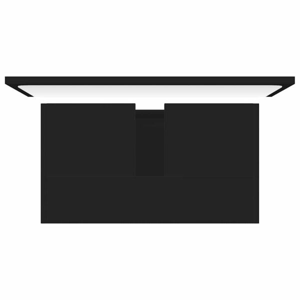 Комплект мебели за баня, черен, ПДЧ