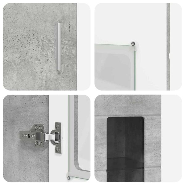 Висок шкаф с рафт FLORIN Циментено сиво 60 x 35 x 182 см