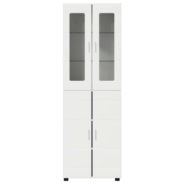 Висок шкаф с рафт FLORIN Бяло 60 x 35 x 182 см Инженерно дърво