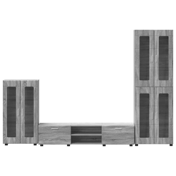 Комплект ТВ шкаф с чекмедже FLORIN Сив Сонома Инженерно дърво