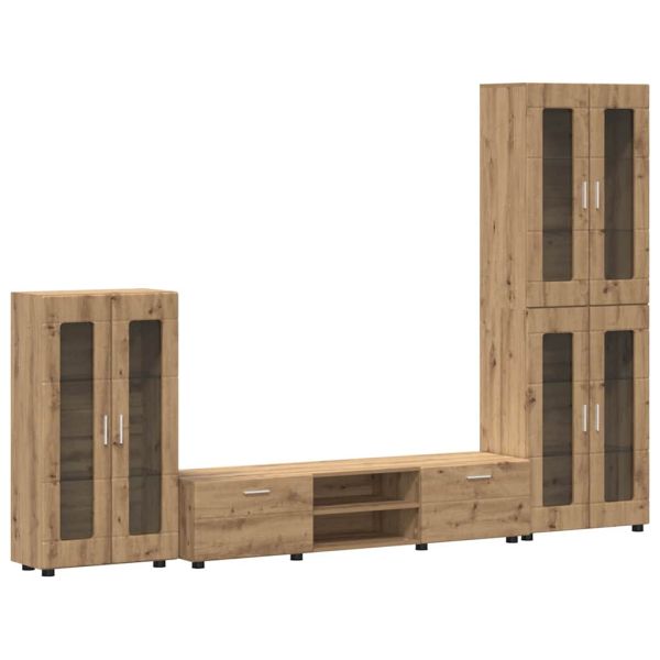 Комплект ТВ шкаф с чекмедже FLORIN 3 pcs Дъб Инженерно дърво