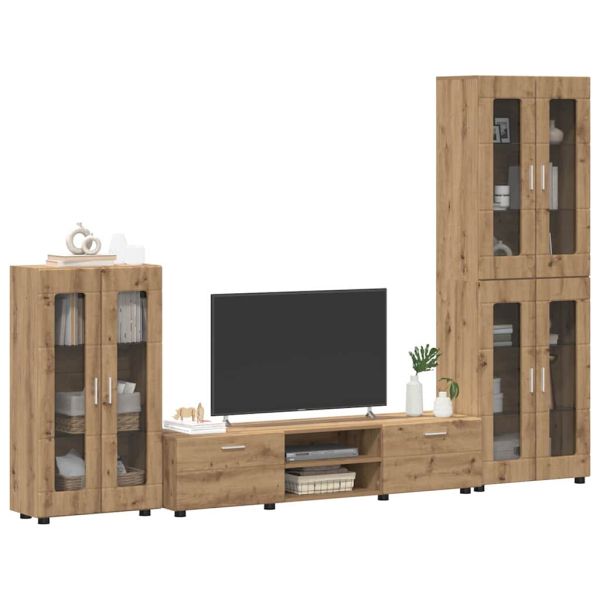 Комплект ТВ шкаф с чекмедже FLORIN 3 pcs Дъб Инженерно дърво