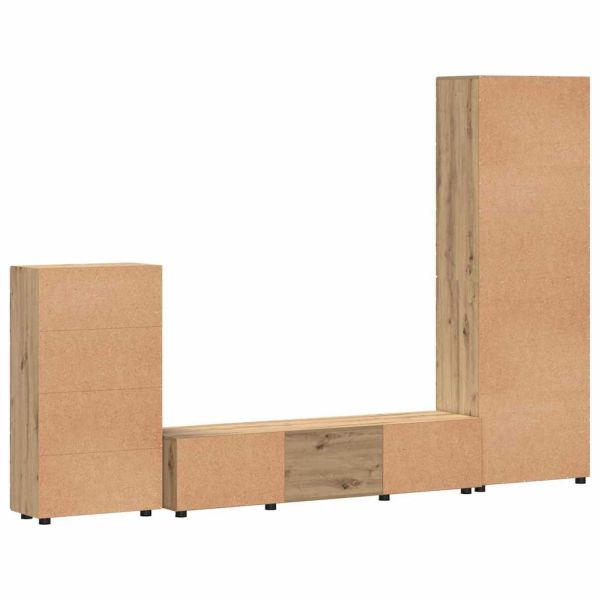 Комплект ТВ шкаф с чекмедже FLORIN 3 pcs Дъб Инженерно дърво