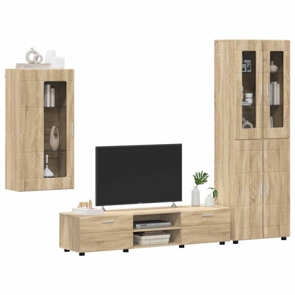 Комплект ТВ шкаф с рафт FLORIN 3 pcs Сонома дъб Инженерно дърво