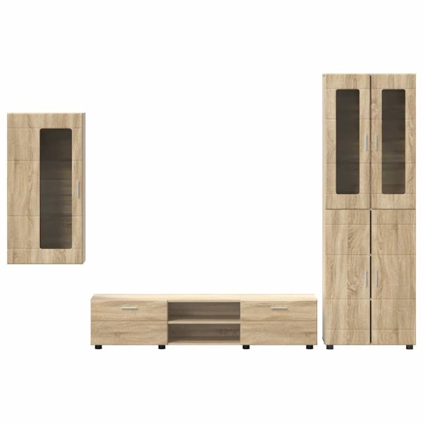 Комплект ТВ шкаф с рафт FLORIN 3 pcs Сонома дъб Инженерно дърво