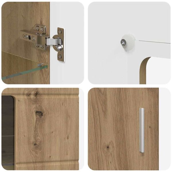 Комплект ТВ шкаф с чекмедже с рафт FLORIN Дъб Инженерно дърво