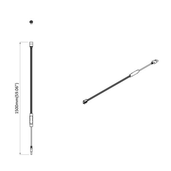 LED лента 2 pcs Черен и бял 1745 мм Мед и пластмаса