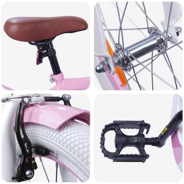 Детски Велосипед 20 инча за 6–11 години Светло розово