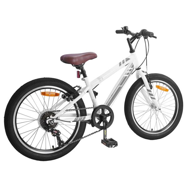 Планински Велосипед 20 инча 6-Speed за 5-8 години Бяло