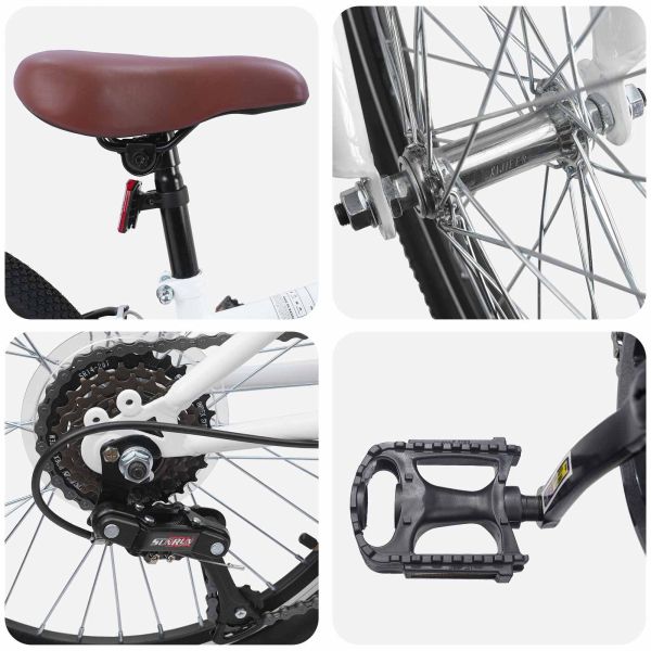 Планински Велосипед 20 инча 6-Speed за 5-8 години Бяло