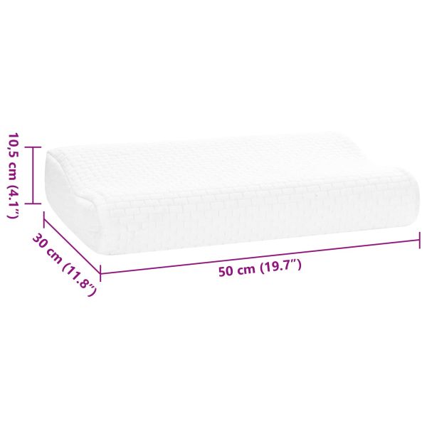 Възглавница за спане Бяло 50 x 30 x 10,5 см Мемори пяна