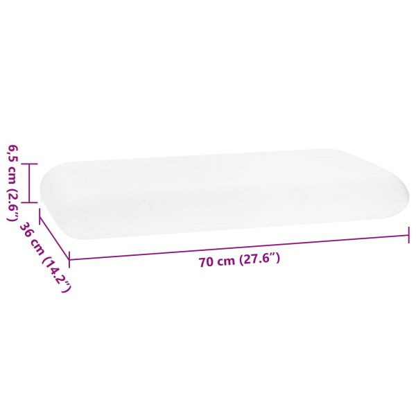 Възглавница за спане Бяло 70 x 36 x 6,5 см Мемори пяна