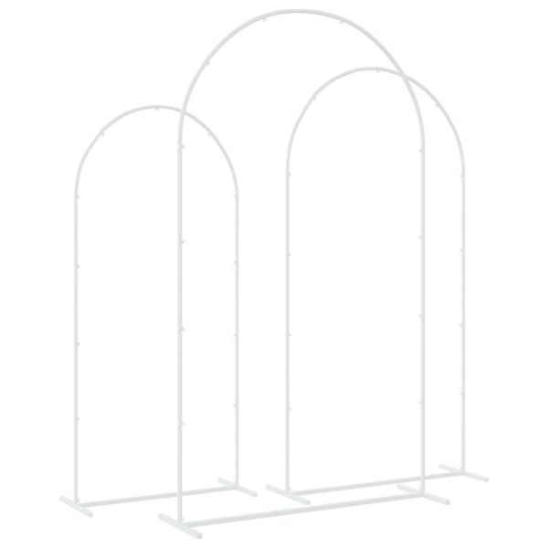Сватбена арка 3 pcs Бял Стомана