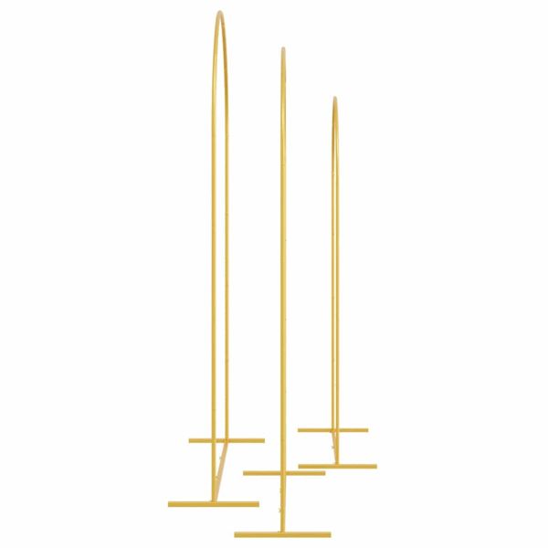 Сватбена арка 3 pcs Златист Стомана