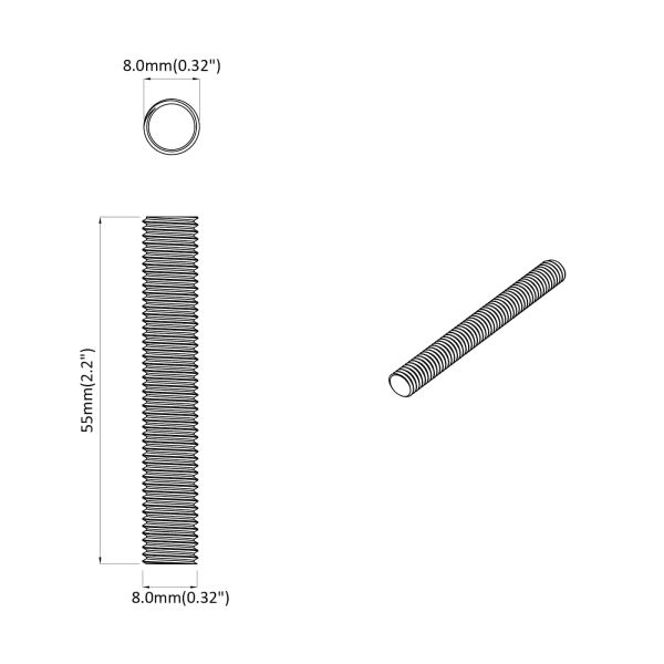 Резбован род 1000 pcs Сребрист Стомана