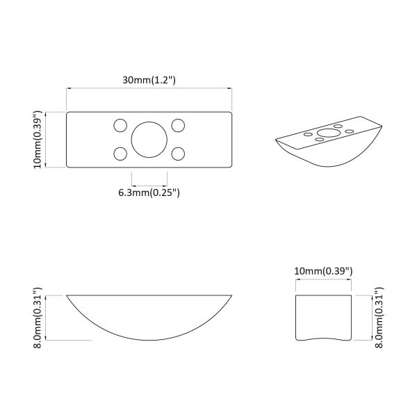 Полукръгла шайба 18 pcs Бяло М6 Полипропилен