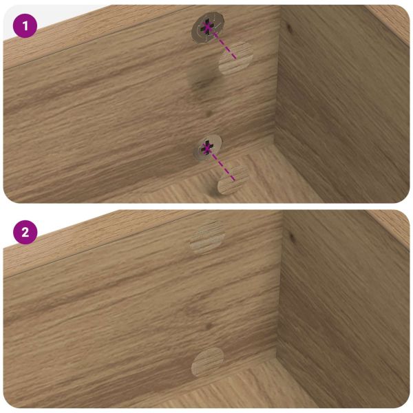 Самозалепваща корица за винтове 2 pcs Дъб Ø 20 x 0,5 мм