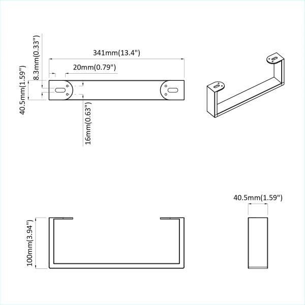 Крака за мебели 12 pcs Черно 341 x 40,5 x 100 мм Желязо