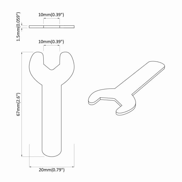 Спанер 2027 pcs Сребрист 10 mm Желязо