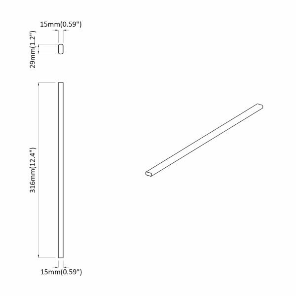 Тръба за дрешник 2 pcs Сребрист 764 x 15 x 29 мм