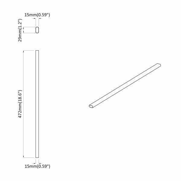 Тръба за дрешник 2 pcs Сребрист 764 x 15 x 29 мм