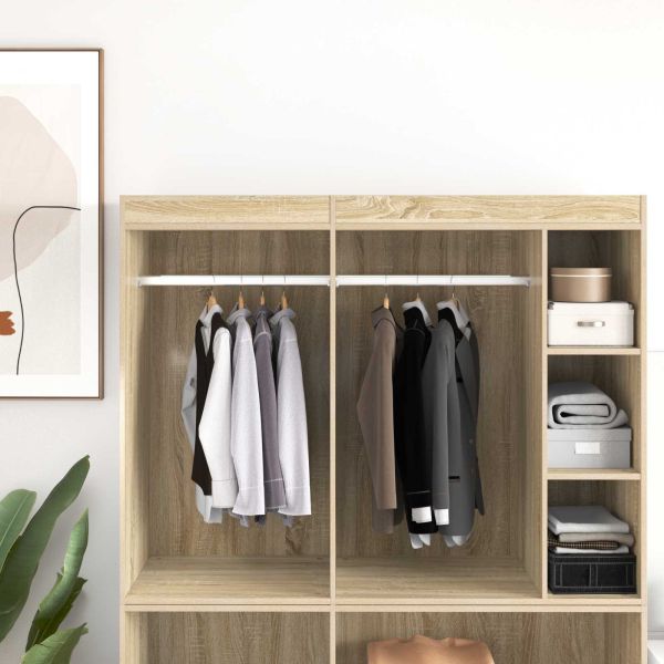 Тръба за дрешник 2 pcs Сребрист 764 x 15 x 29 мм