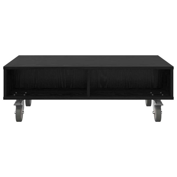 Странична маса с колела Черния дъб 90 x 50 x 30 cm