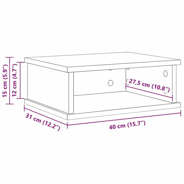 Нощно шкафче 2 pcs Сонома дъб 40 x 31 x 15 см Инженерно дърво
