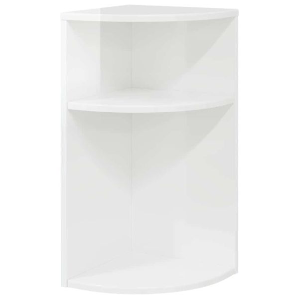 Крайна масичка Лъскаво бяло 29,6 x 29,6 x 60 см Инженерно дърво